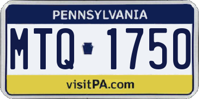 PA license plate MTQ1750
