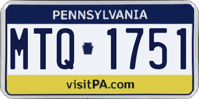 PA license plate MTQ1751