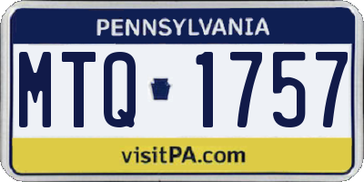 PA license plate MTQ1757