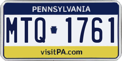PA license plate MTQ1761
