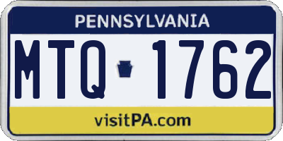 PA license plate MTQ1762