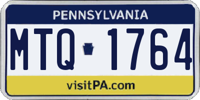 PA license plate MTQ1764