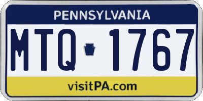 PA license plate MTQ1767