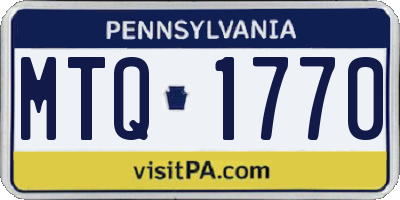 PA license plate MTQ1770