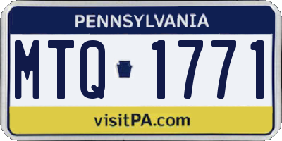 PA license plate MTQ1771