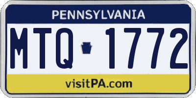 PA license plate MTQ1772
