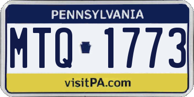 PA license plate MTQ1773
