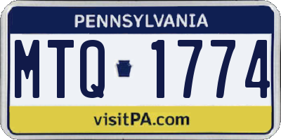 PA license plate MTQ1774