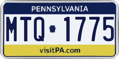 PA license plate MTQ1775