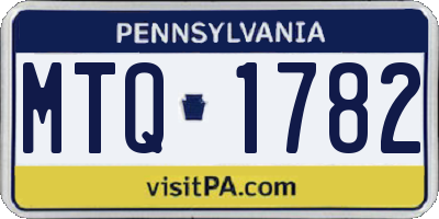 PA license plate MTQ1782