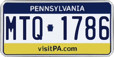 PA license plate MTQ1786