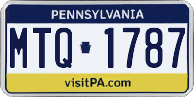 PA license plate MTQ1787