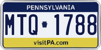 PA license plate MTQ1788