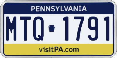 PA license plate MTQ1791