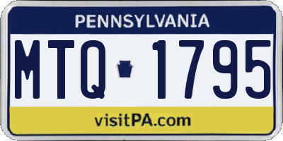 PA license plate MTQ1795
