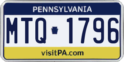 PA license plate MTQ1796