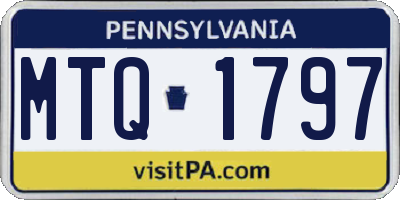PA license plate MTQ1797