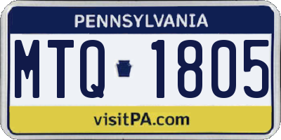 PA license plate MTQ1805