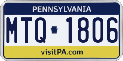 PA license plate MTQ1806