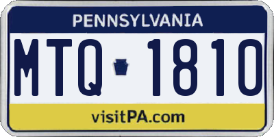 PA license plate MTQ1810
