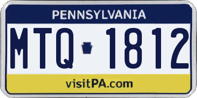 PA license plate MTQ1812