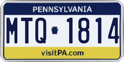 PA license plate MTQ1814