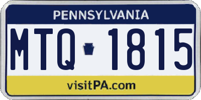 PA license plate MTQ1815