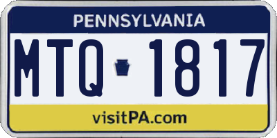 PA license plate MTQ1817
