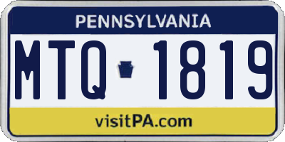 PA license plate MTQ1819
