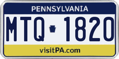 PA license plate MTQ1820