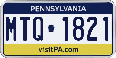 PA license plate MTQ1821
