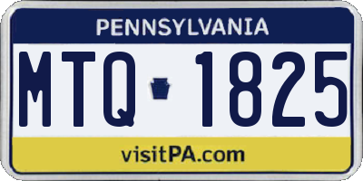PA license plate MTQ1825