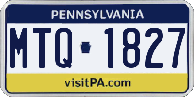 PA license plate MTQ1827