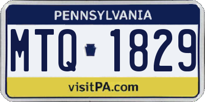 PA license plate MTQ1829