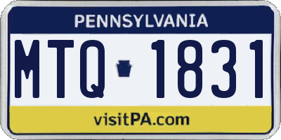 PA license plate MTQ1831