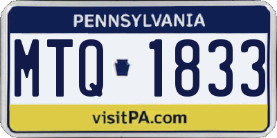PA license plate MTQ1833