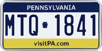 PA license plate MTQ1841