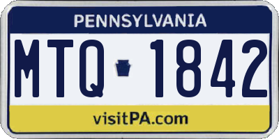 PA license plate MTQ1842
