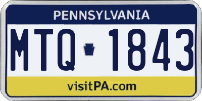 PA license plate MTQ1843