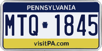 PA license plate MTQ1845