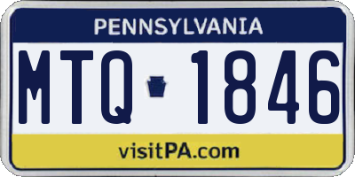 PA license plate MTQ1846