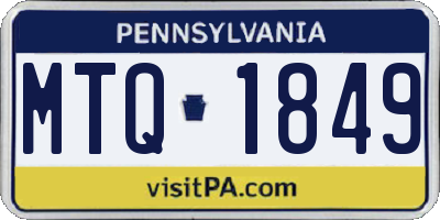PA license plate MTQ1849