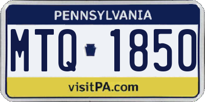 PA license plate MTQ1850