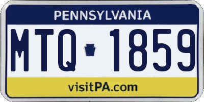 PA license plate MTQ1859