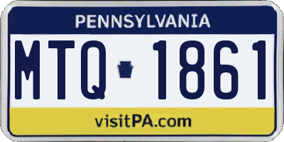 PA license plate MTQ1861