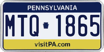 PA license plate MTQ1865