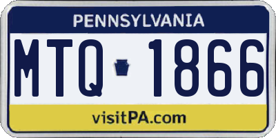 PA license plate MTQ1866