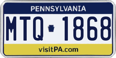 PA license plate MTQ1868