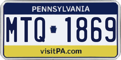 PA license plate MTQ1869