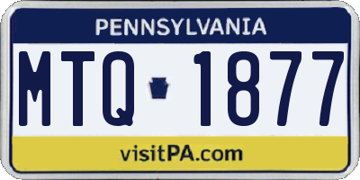 PA license plate MTQ1877